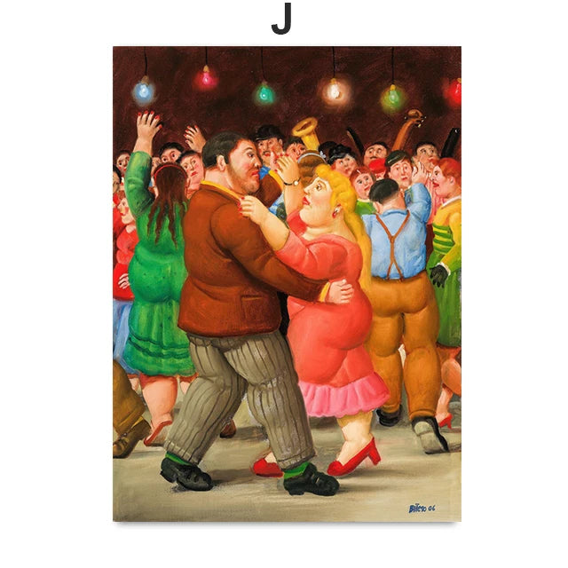 Fernando Botero Women Dancing Circus Canvas Wall Art Print