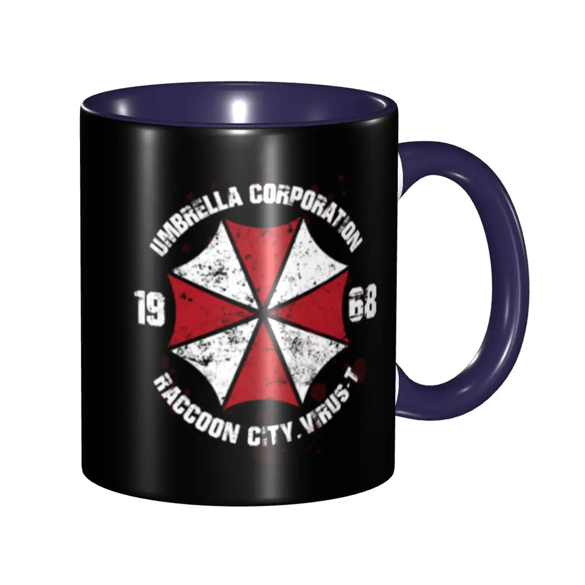 Umbrella Resident Evils 4 Game Coffee Mug DIY Custom Ceramic Mug Creative Present Peaceful Pleasures Health and Wellness Navy Blue 330ml