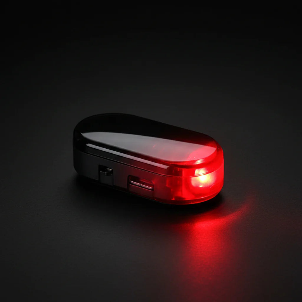 Solar Powered Car Fake Security Light – LED Flashing Dummy Alarm