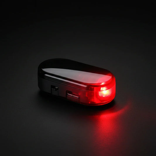 Solar Powered Car Fake Security Light – LED Flashing Dummy Alarm Car Security & Safety Oasis Select Black Red