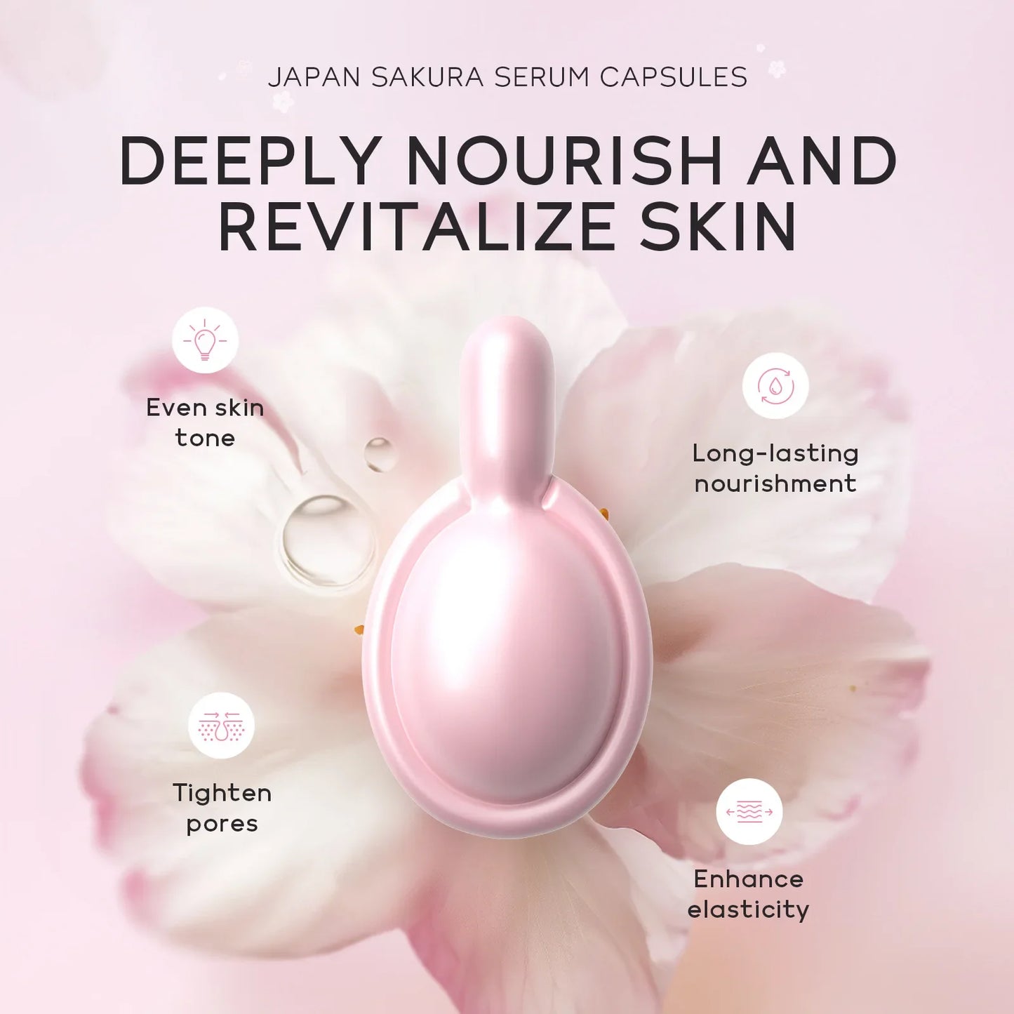 LAIKOU Sakura Capsule Face Serum – Brighten, Firm & Hydrate 30pc