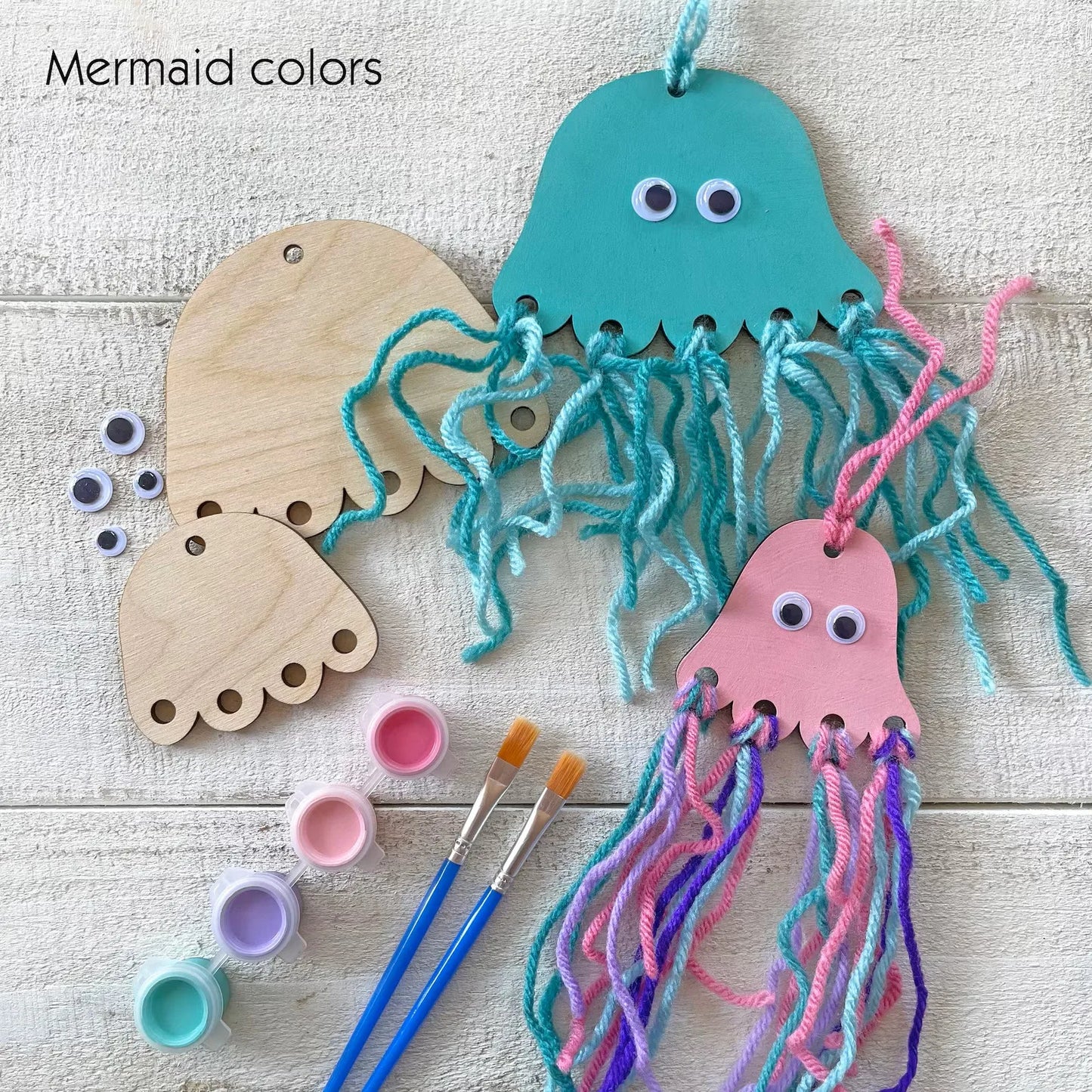 Jellyfish Wood Craft Kit for Kids | Mermaid Party Activity