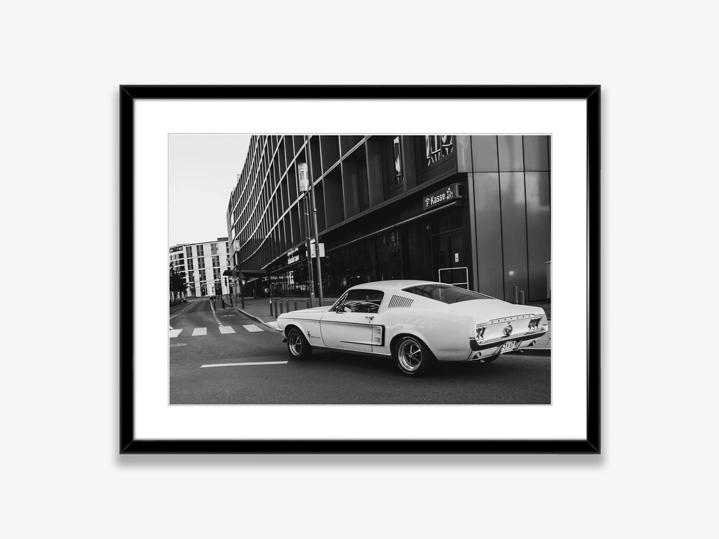 Ford Mustang Black & White Canvas Wall Art Print | Car Poster