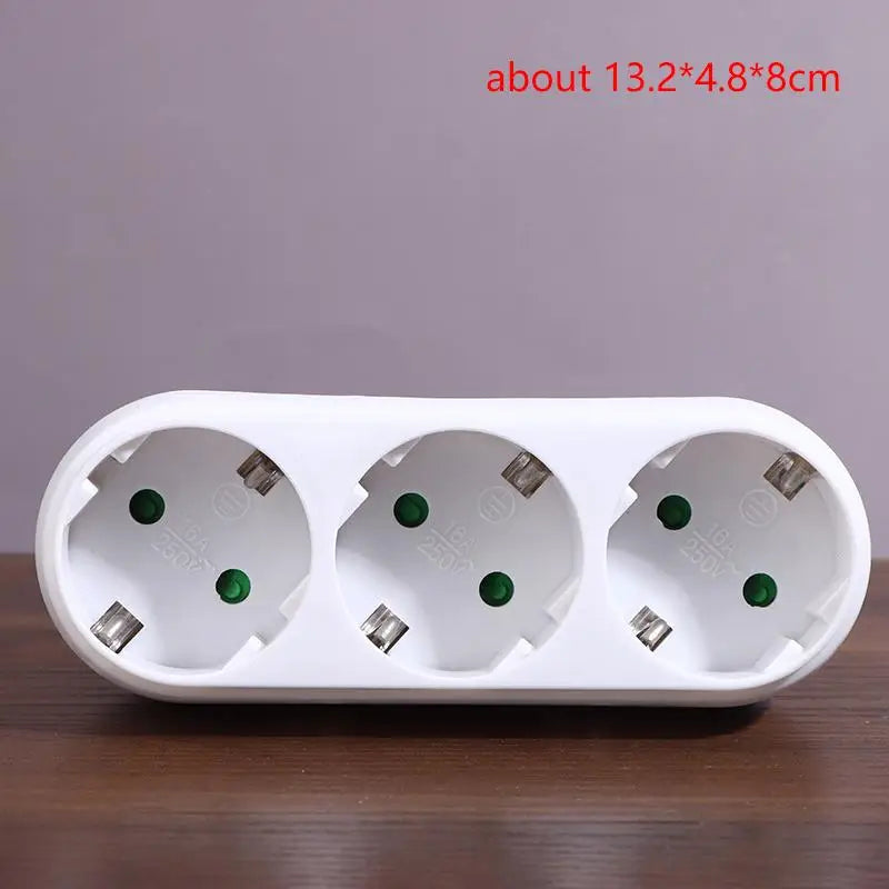 16A Plug Adapter Travel Charging German Standard Power Converter For Portugal Turkey 1 To 3 Plug EU Socket Adapter With Switch Peaceful Pleasures Health and Wellness 1pc A10