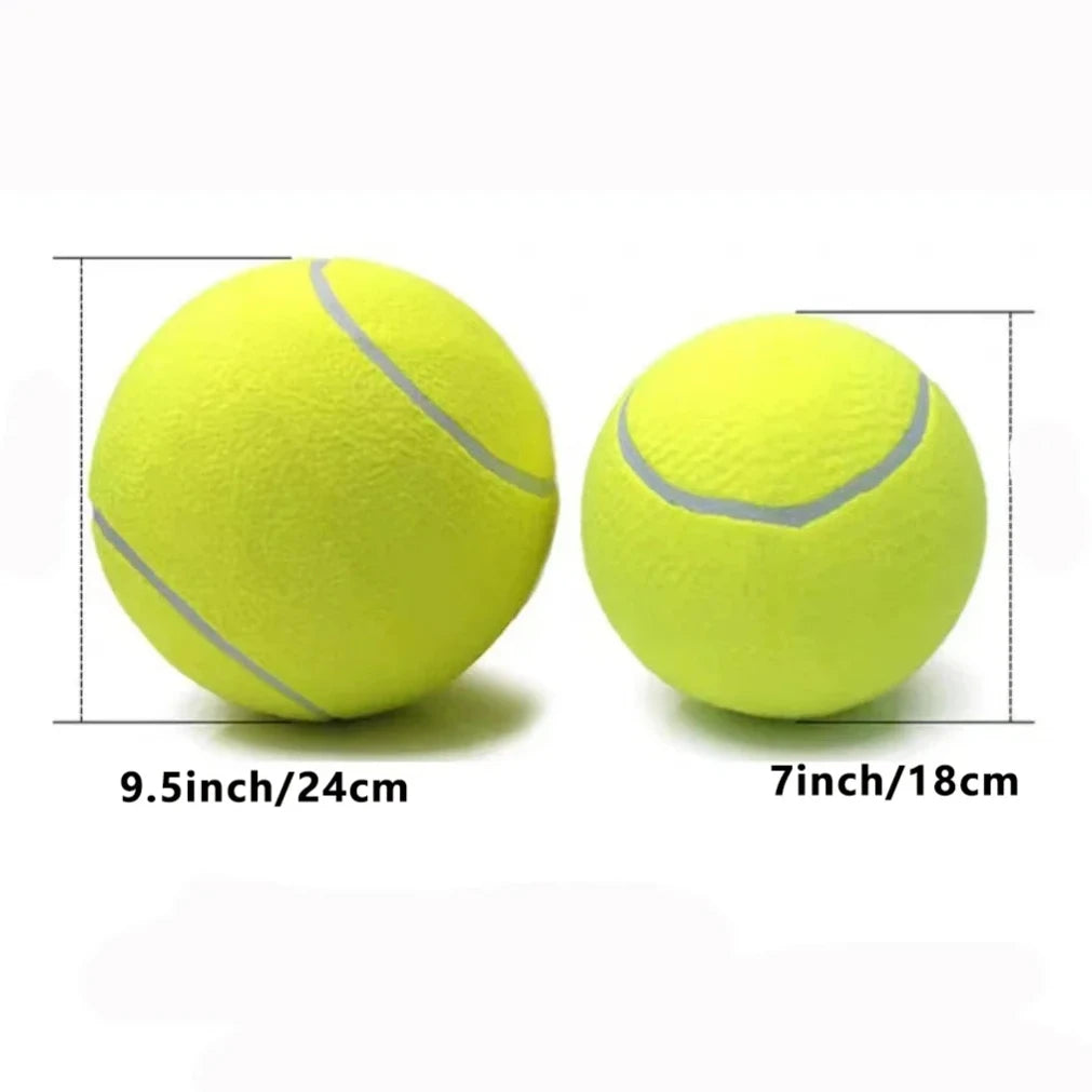 Giant Inflatable Tennis Ball Dog Toy 7" & 9.5" + Air Pump