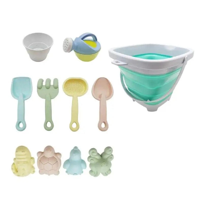 11-Piece Kids Beach Sand Toy Set – Bucket, Shovel & Molds