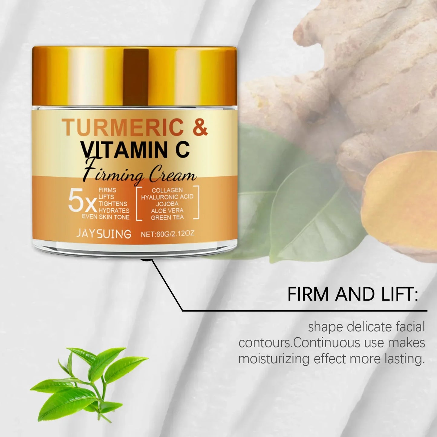 Jaysuing Turmeric Vitamin C Face Cream – Firm & Brighten 60g