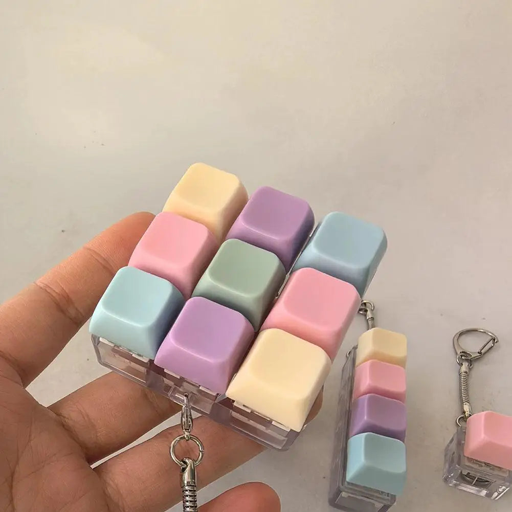 Mechanical Keyboard Fidget Keychain Toy | 1/4/5/9 Key Clicker