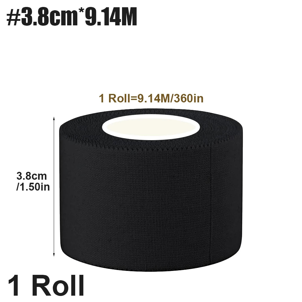 WEFITON 3-Roll White Athletic Sports Tape | Strong No-Residue Athletic Sports Tape Peaceful Pleasures Health and Wellness Black-3.8cm x 9.14m