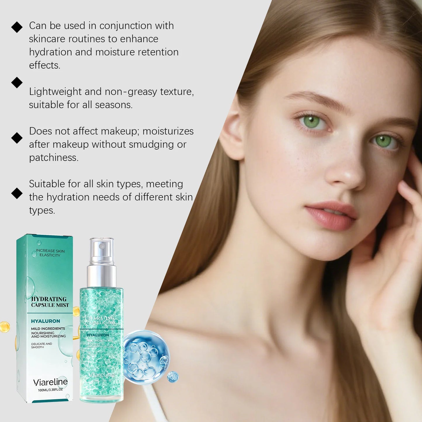 Viareline Hydrating Facial Spray – Brighten, Soothe & Firm 100ml