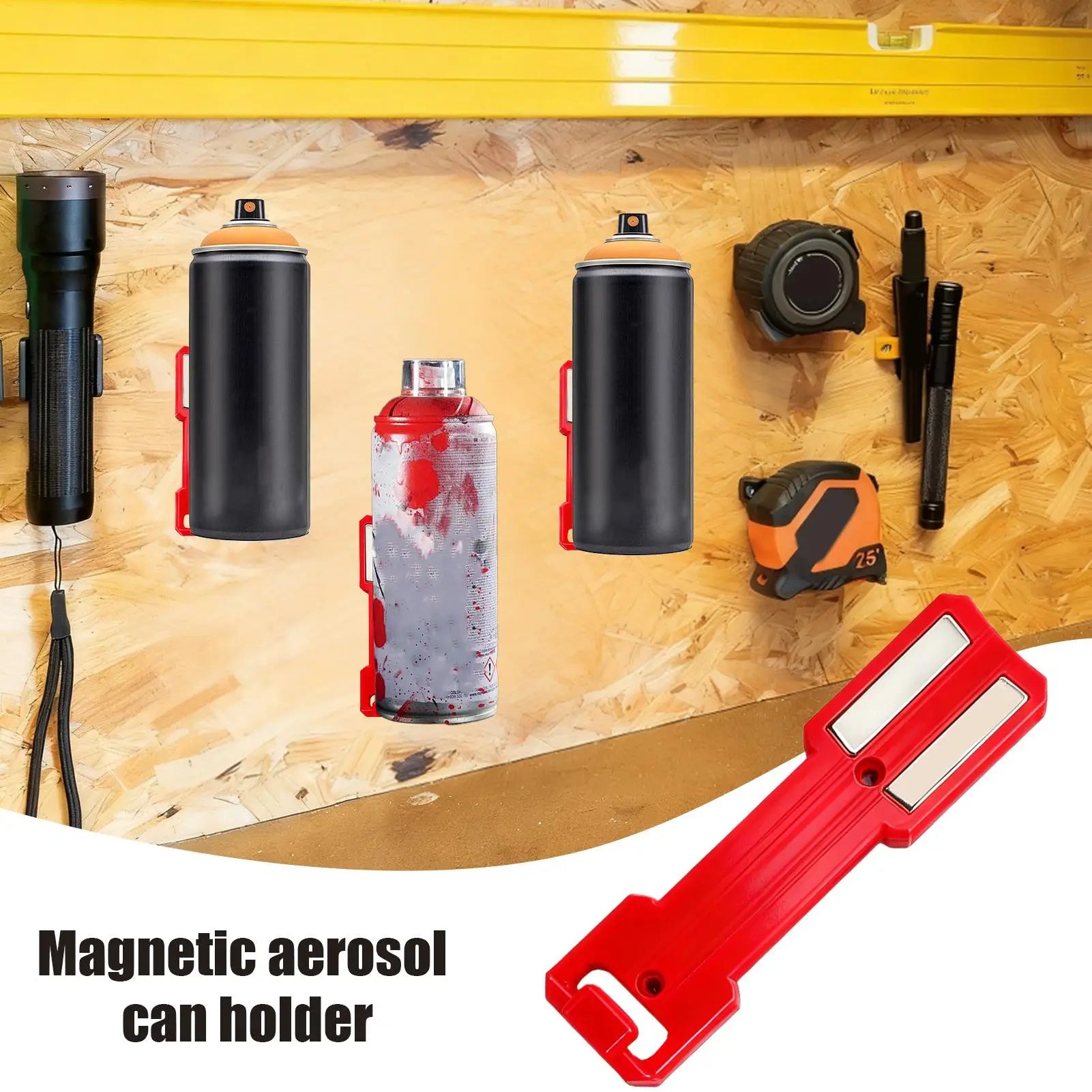 Magnetic Aerosol Can Holder Portable Wall Mount Storage Rack Garage Toolbox Universal Organizer Strong Magnet Space Saving Peaceful Pleasures Health and Wellness