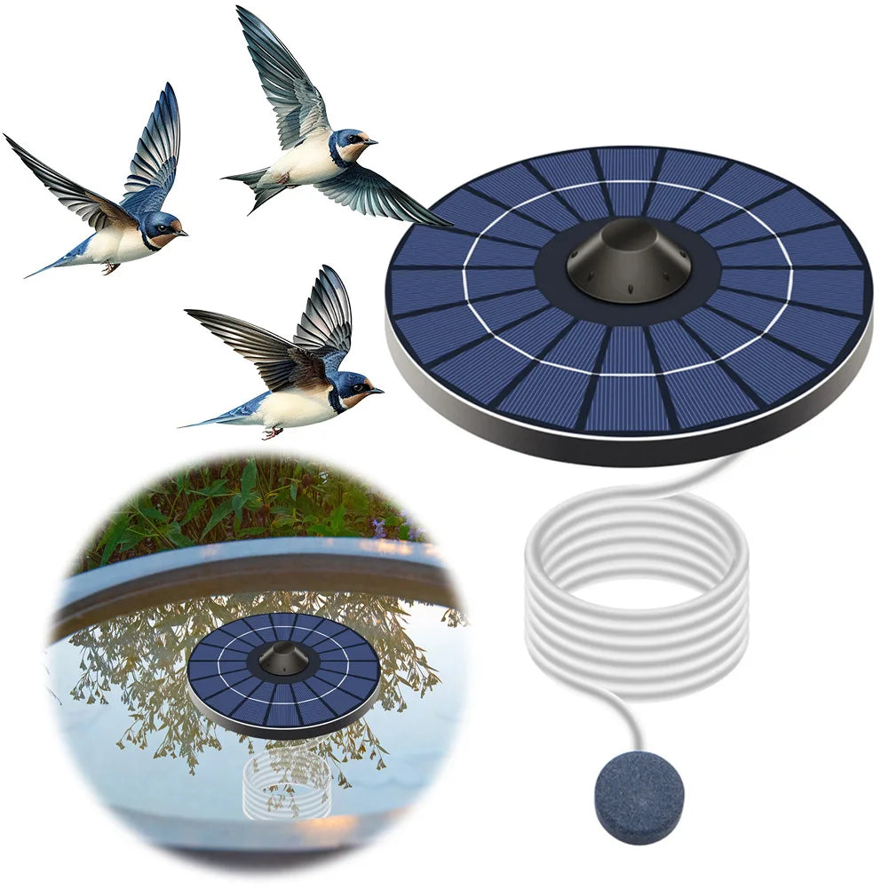 Solar Floating Pond Aerator Pond Oxygen Pump with Air Hose and Bubble Stone Bubble Oxygenator Auto Off for Garden Pond Peaceful Pleasures Health and Wellness