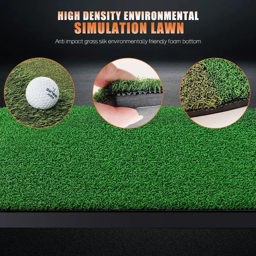 Golf Hitting Mat Indoor Outdoor Golf Training Aids Mini Practice Durable PP Grass Pad Backyard Exercise Golf Mat Peaceful Pleasures Health and Wellness