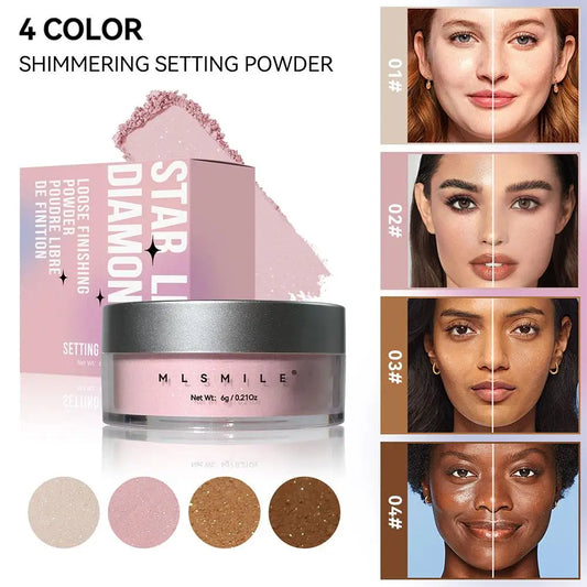 Glitter Loose Setting Powder – Oil Control, Shimmer & Long-Lasting Face Makeup Peaceful Pleasures Health and Wellness