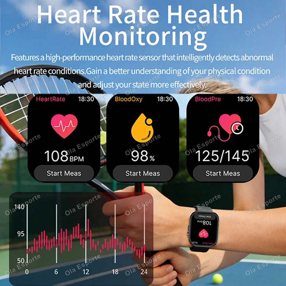 Ola Esporte LED Flashlight Smartwatch | 2.01" Bluetooth Fitness Watch
