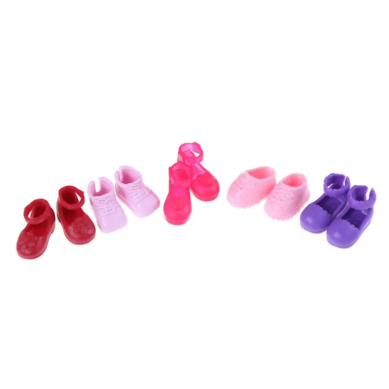 5 Pairs Miniature Doll Shoes & Boots – 1/12 Scale Accessories