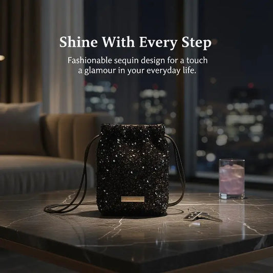 Sequin Mini Crossbody Bag – Shiny Shoulder Phone Bag Mini Crossbody Bag Oasis Select