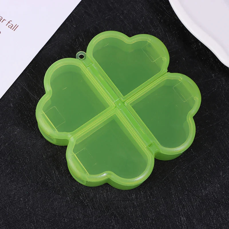 Four-Leaf Clover 4-Grid Portable Pill Organizer Box