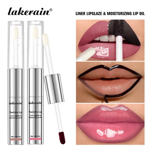 2-in-1 Peel Off Lip Liner & Nourishing Lip Oil | 7 Colors Lip Liner & Lip Oil Oasis Select