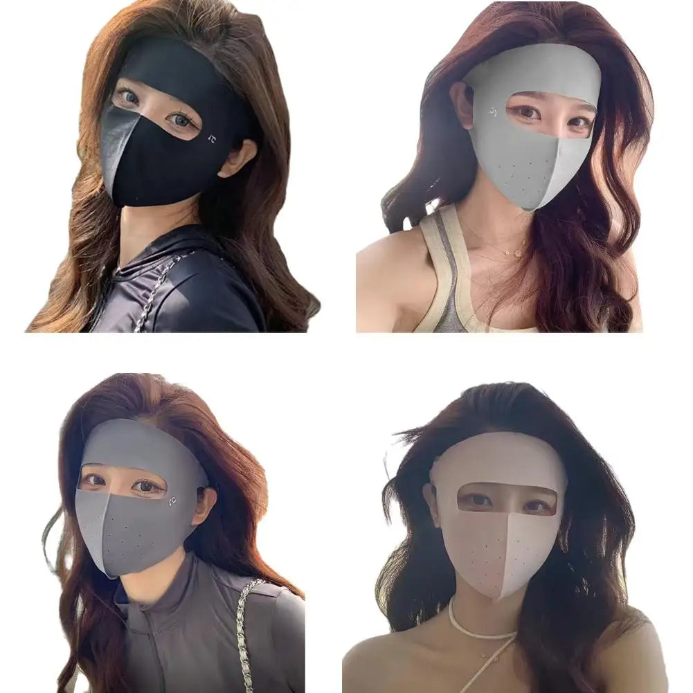 Women's Full Face UV Protection Mask, Breathable Ice Silk Sunscreen Cover for Outdoor Reusable Sunscreen Dustproof Mask Peaceful Pleasures Health and Wellness