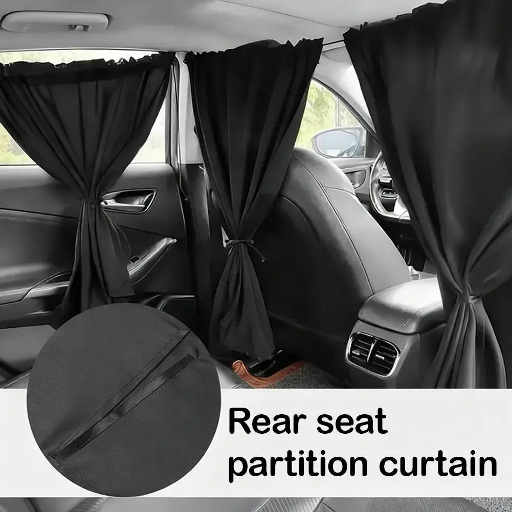 4-Pack Black Car Privacy Curtains | UV & Heat Block Shades