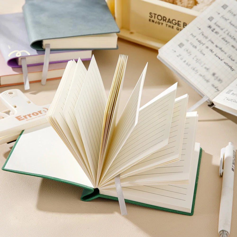 Portable Square Notebook Leather Surface Thickened 108 Sheets Student