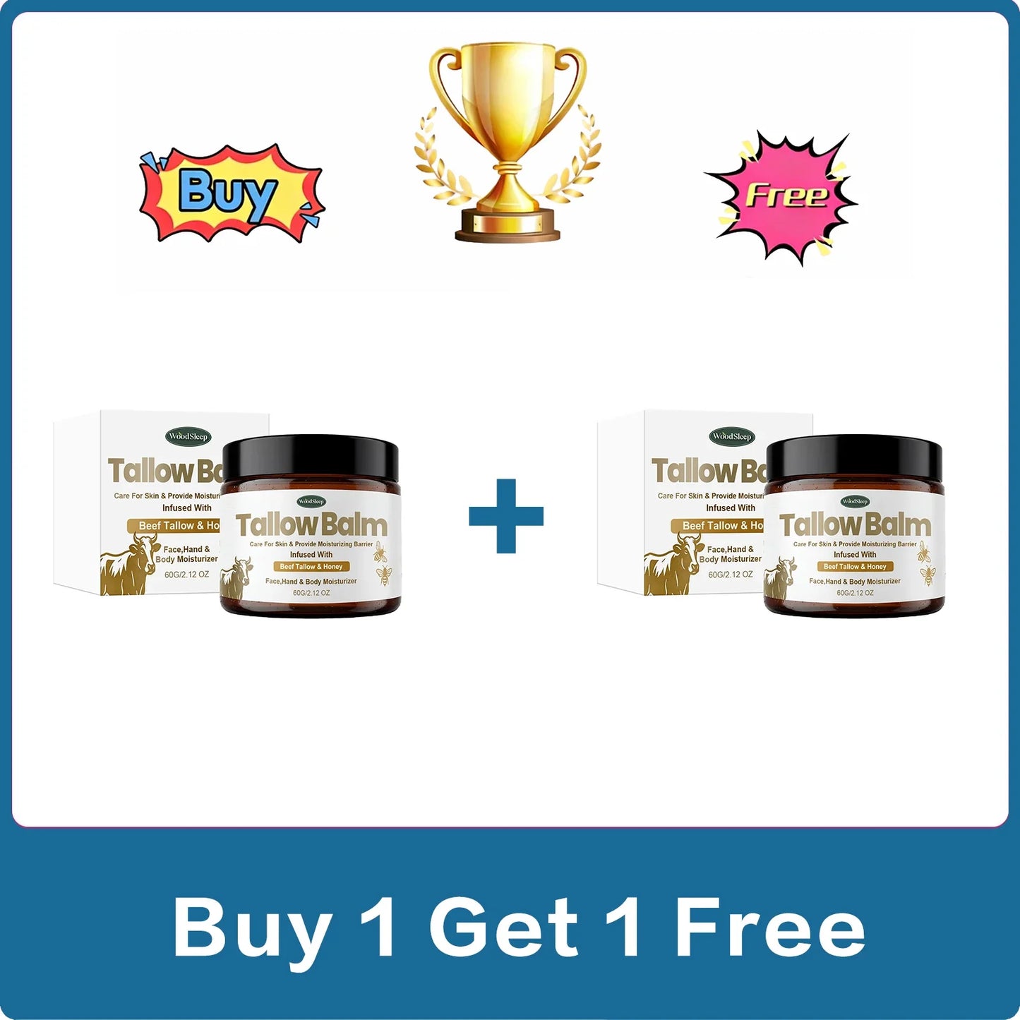 Woodsleep Beef Tallow & Honey Skin Balm – Hydrating Moisturizer