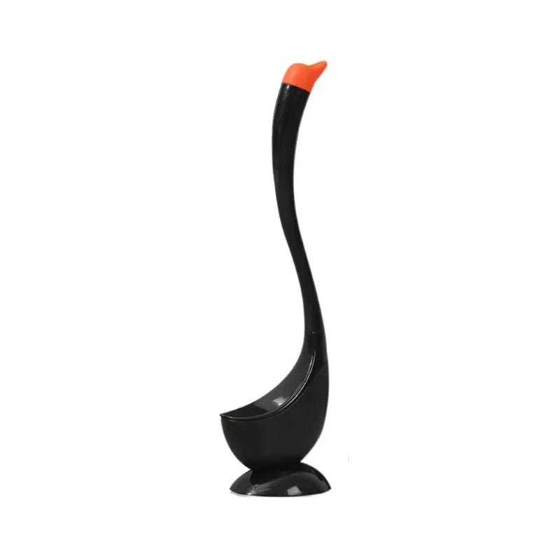 Swan Toilet Brush Plastic Household Toilet Cleaning Tool Set Cute and Creative No Blind Spots Cleaning Long-handled Toilet Brush Peaceful Pleasures Health and Wellness black