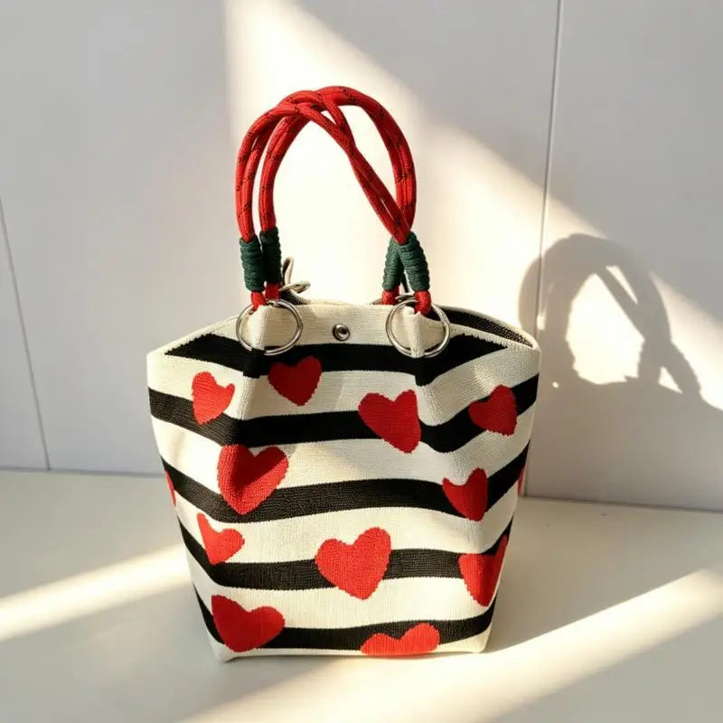 Women's Vintage Knit Tote Bag | Lightweight Travel Handbag