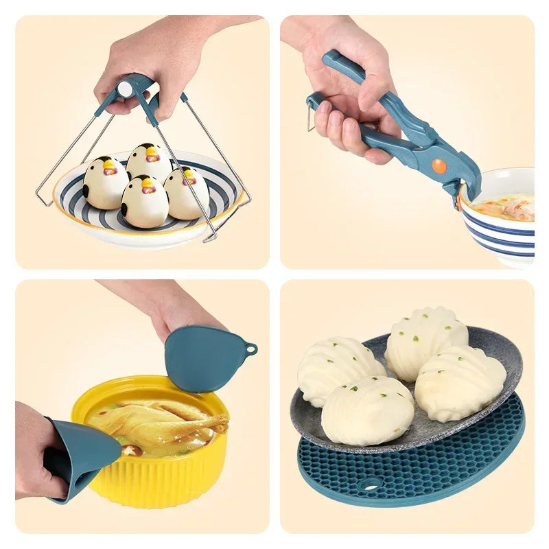Stainless Steel Anti-Scald Bowl & Pot Clip Kitchen Tool