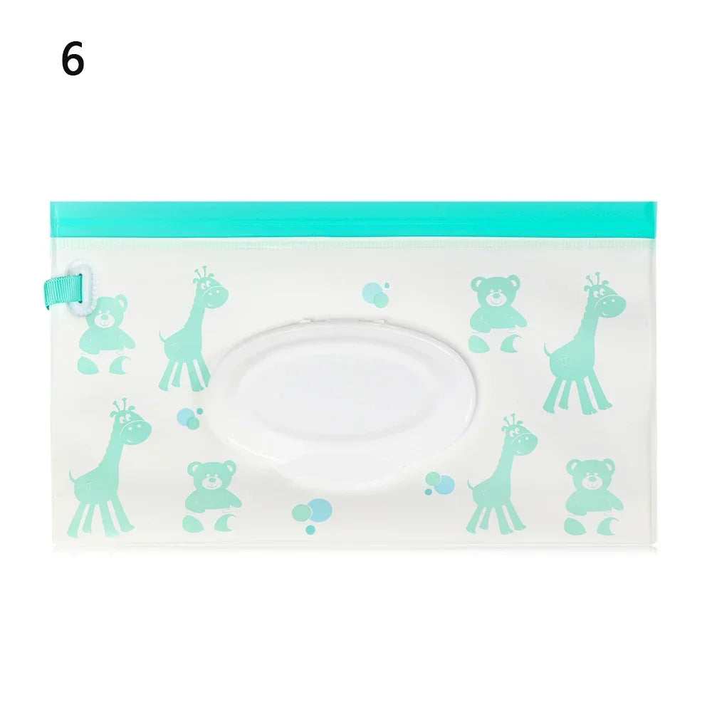 Baby Wet Wipes Carrying Case Pouch with Snap-Strap | Stroller