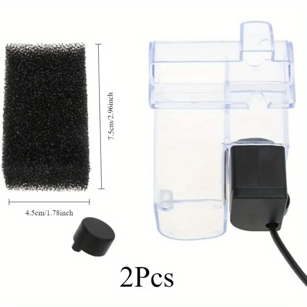 2-Pack Aquarium Hanging Filter Sponge & Carbon Plate 3W/5W