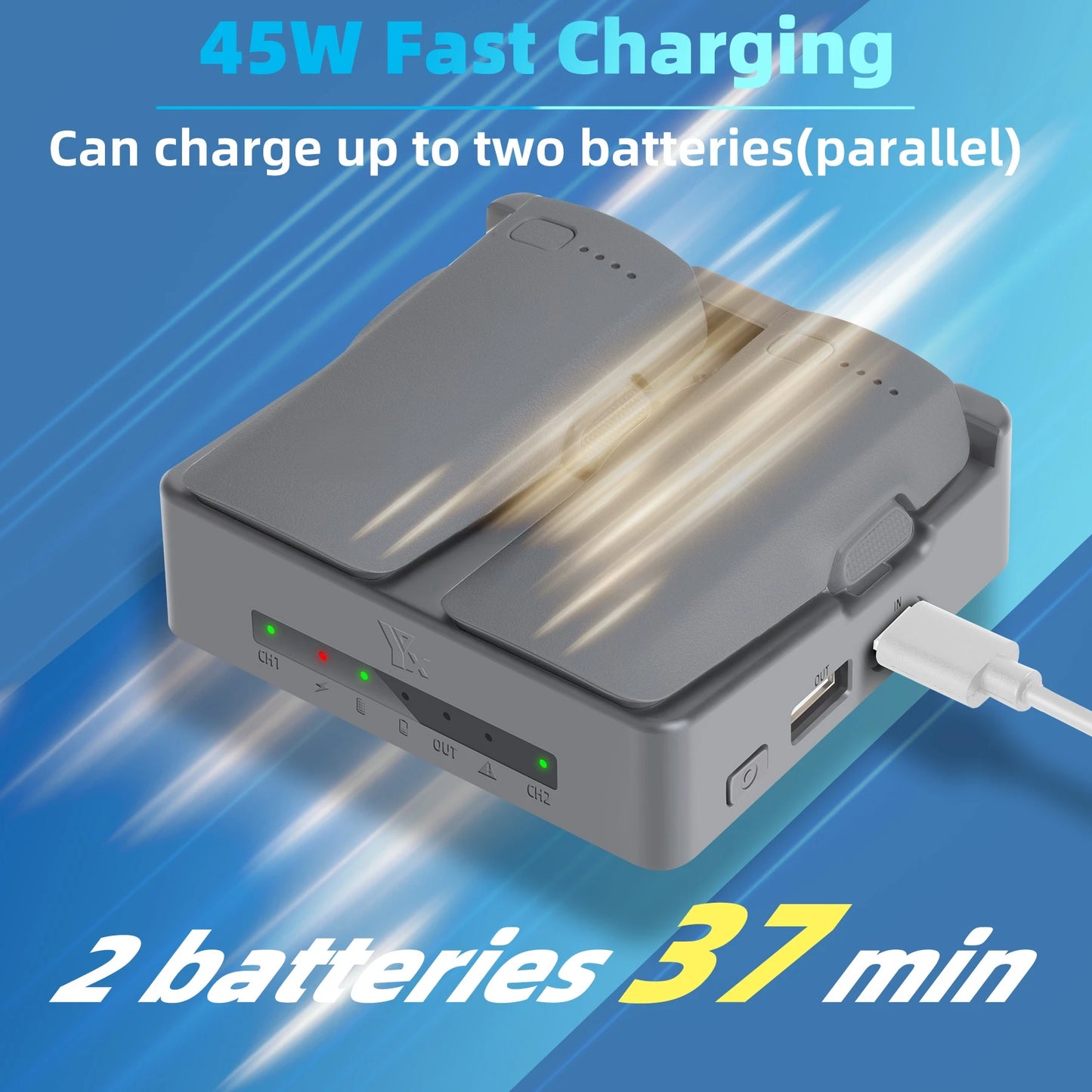 For DJI Neo 2 Charger Charging Manager Battery Maintenance Device With USB-C To USB-C Charging Cable Peaceful Pleasures Health and Wellness
