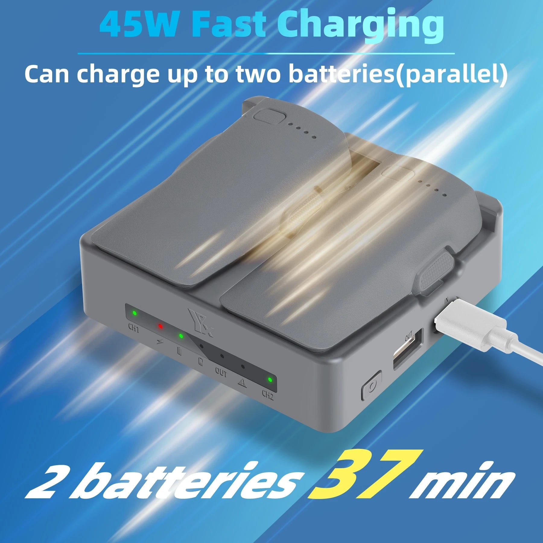 For DJI Neo 2 Charger Charging Manager Battery Maintenance Device With USB-C To USB-C Charging Cable Peaceful Pleasures Health and Wellness