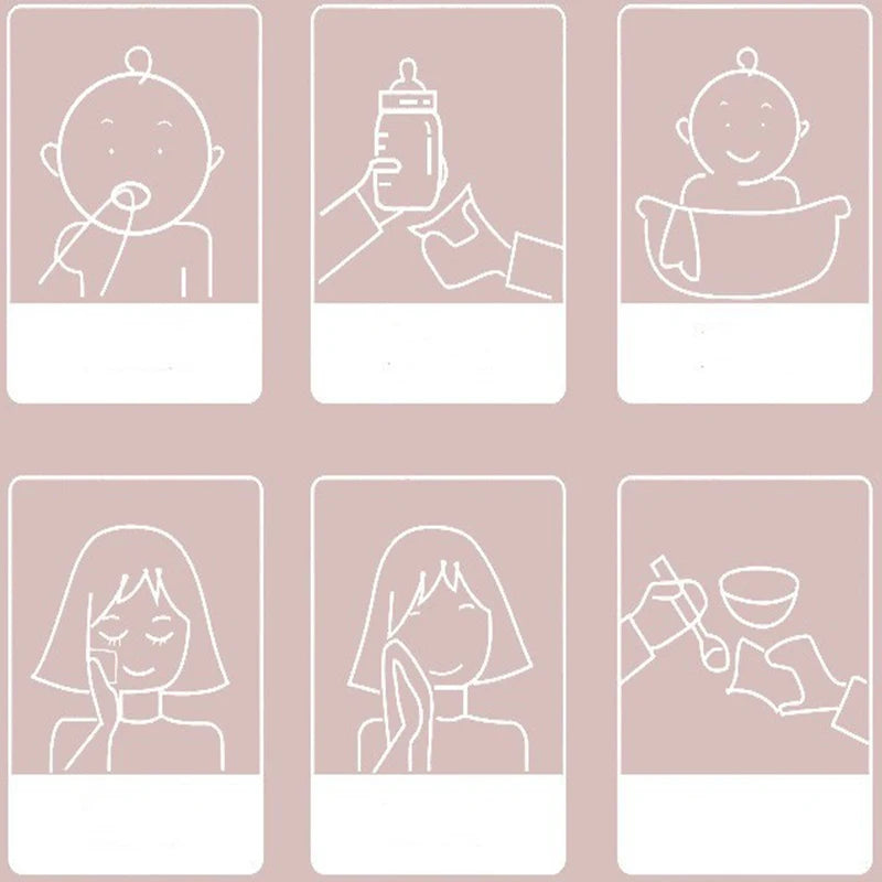 5-Pack Baby Cotton Gauze Washcloths | Soft Cartoon Handkerchiefs