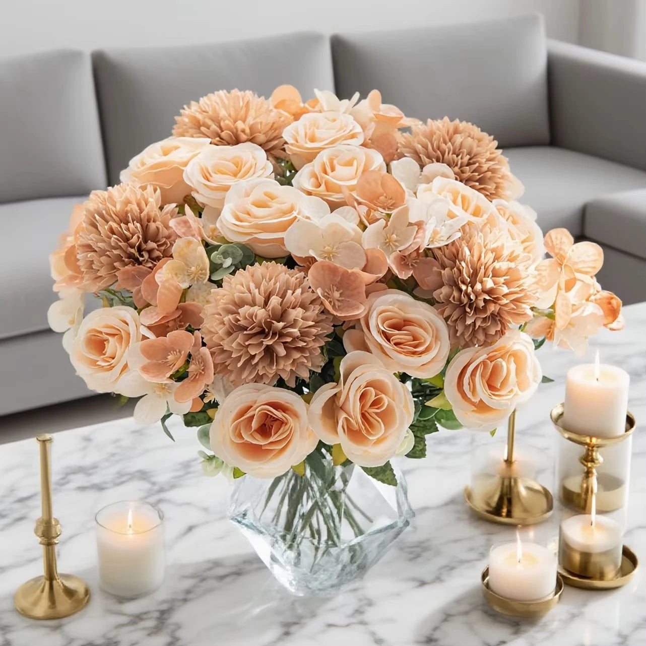 Silk Rose & Chrysanthemum Artificial Bouquet | Wedding & Decor