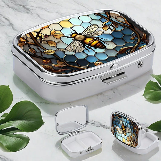 2-Compartment Portable Pill Box | Pocket & Purse Medicine Organizer Pill Organizer Peaceful Pleasures Health and Wellness