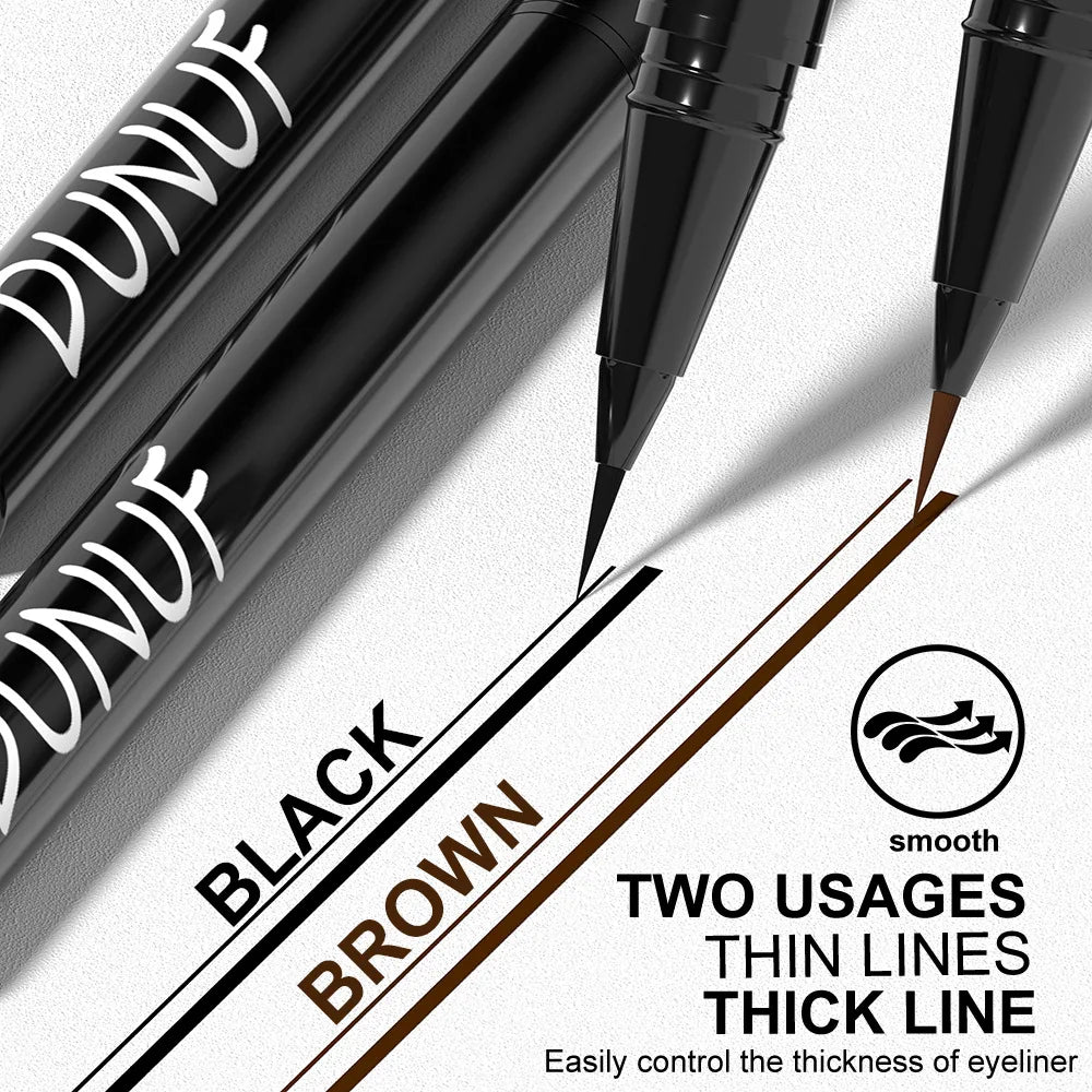 DUNUF Ultra-Fine Waterproof Liquid Eyebrow Pencil – Black & Brown