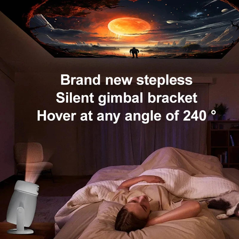 2026 Portable Projector Home 1080p Projector Mini Android 4K HD Intelligent Wireless Y400 Projector High Luminous Multi Language Peaceful Pleasures Health and Wellness