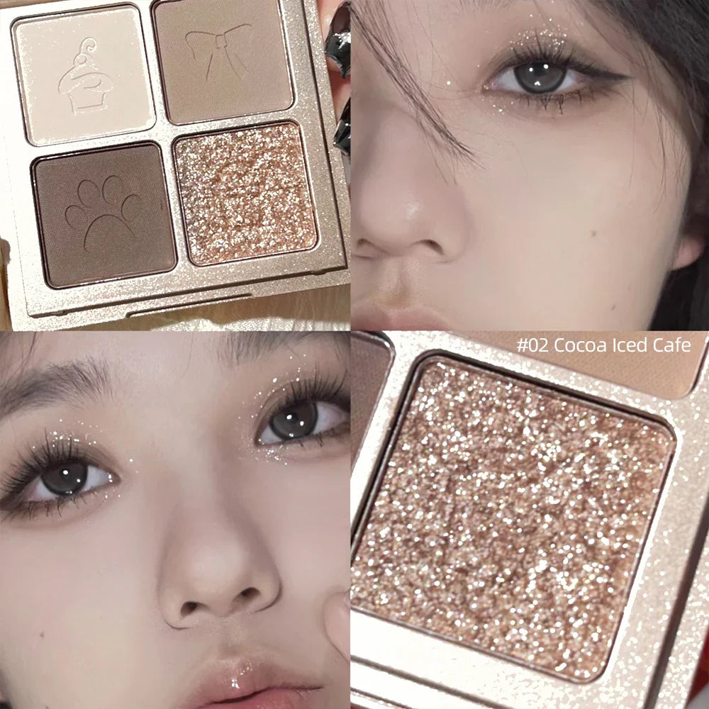 Art Value 4-Color Glitter & Nude Eyeshadow Palette | Long Lasting