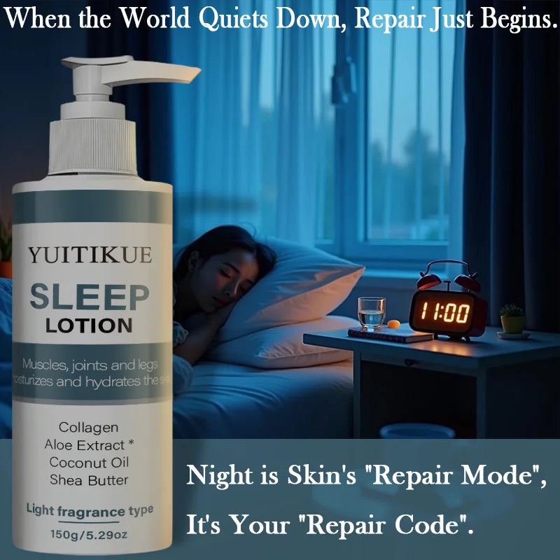 Yuitikue Sleep Lotion, 150g Light Fragrance Body Lotion with Collagen & Aloe for Muscle, Joint & Leg Care, Moisturizing Peaceful Pleasures Health and Wellness