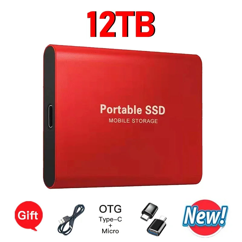 Portable External SSD 8TB USB 3.1 Type-C High-Speed Drive