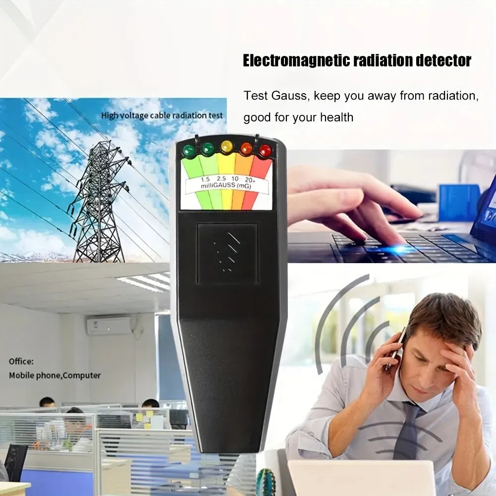 5-LED EMF Meter Magnetic Field Detector Ghost Hunting Paranormal Equipment Tester Portable Counter Professional EMF Meter Tester Peaceful Pleasures Health and Wellness