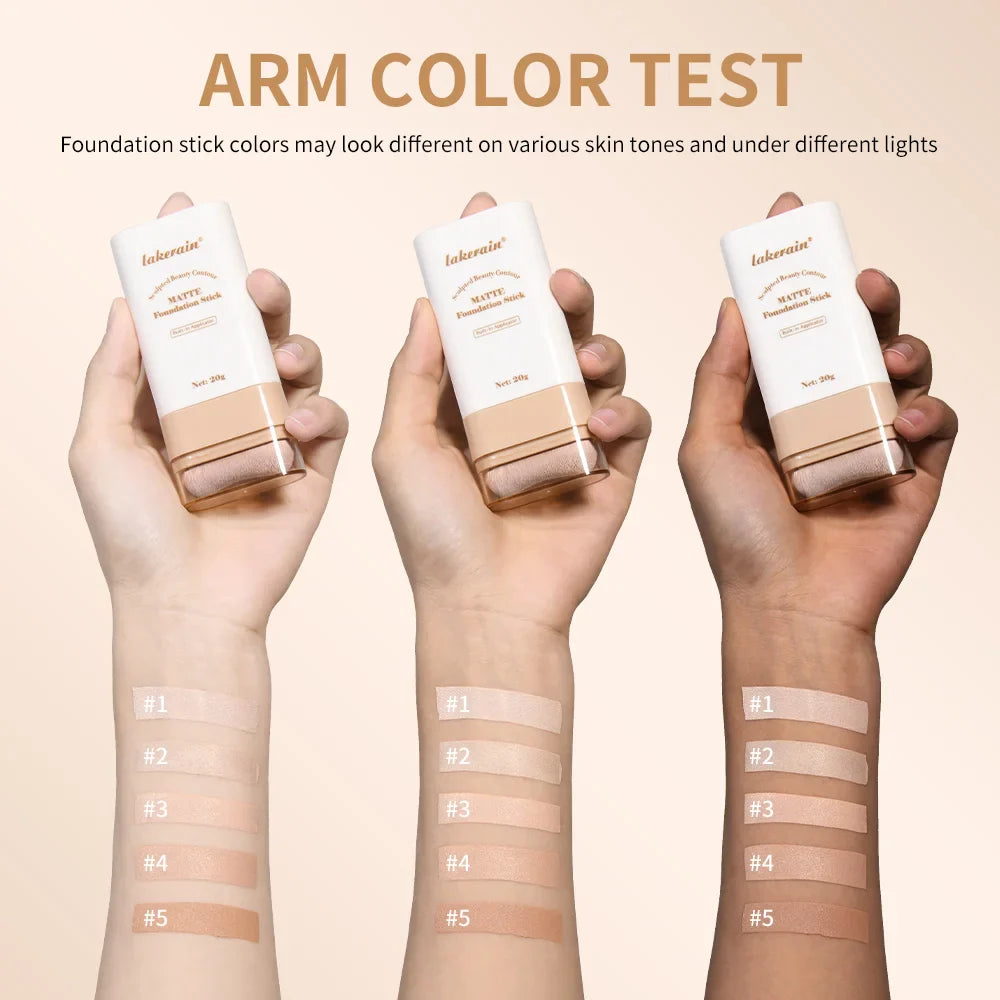 Matte Foundation Contour Stick | 5 Shades & Built-In Brush