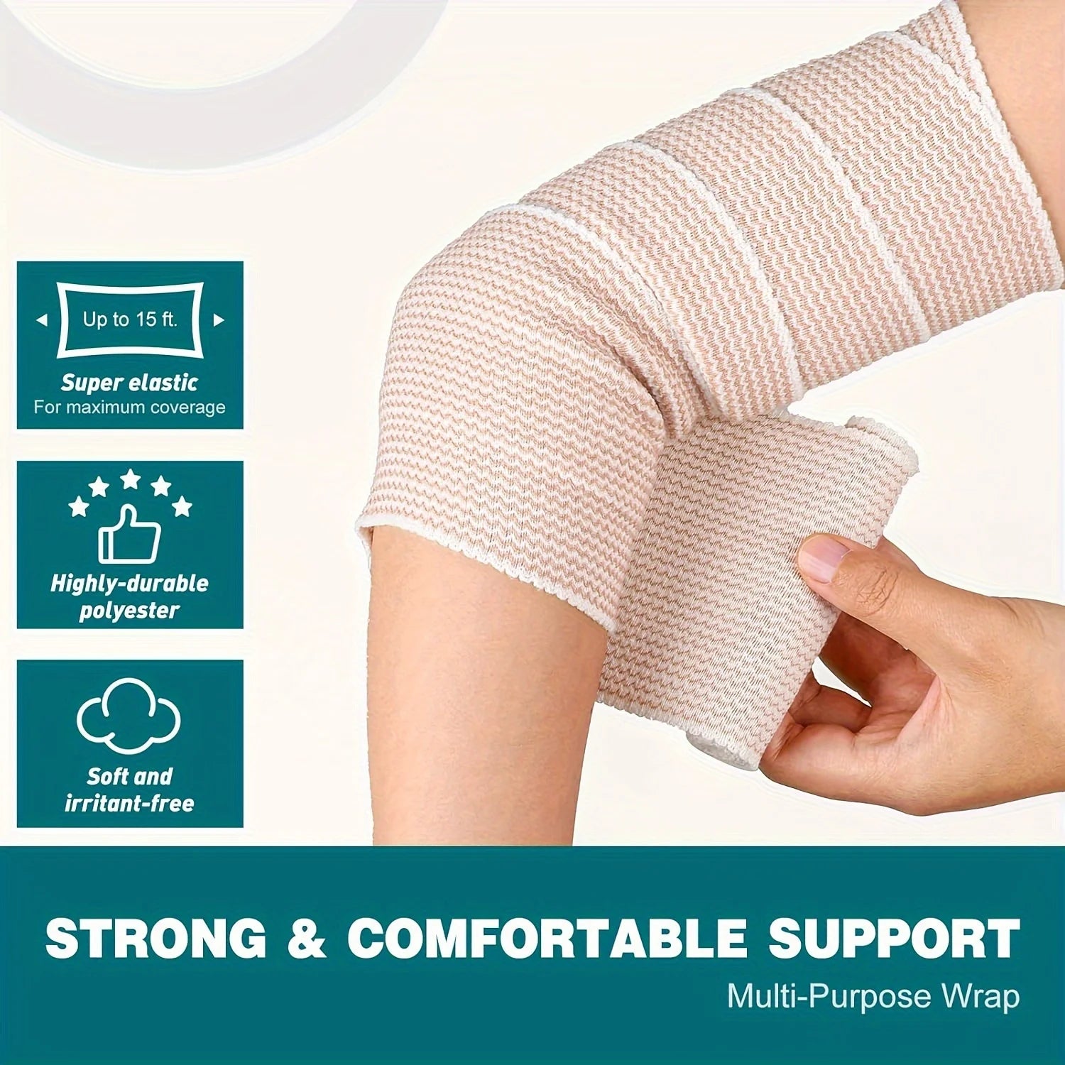 24 Rolls Self-Closure Elastic Bandage Wrap with Touch Closure, Latex-Free Compression Wrap for Legs Ankle Knee Wrist Arm Tummy Peaceful Pleasures Health and Wellness