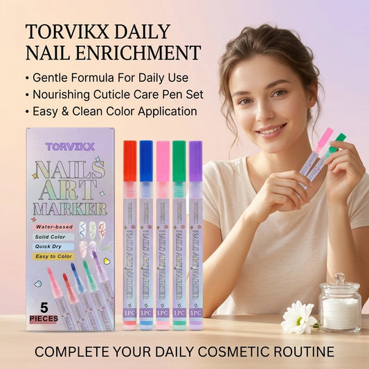 Water-Based Nail Art Markers Set | 5pc Quick Dry Pens Nail Art Pens Peaceful Pleasures Health and Wellness