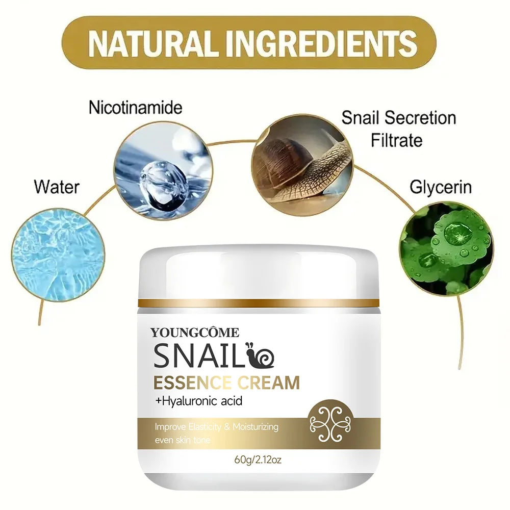 Snail essence cream with hyaluronic acid,Retinol Moisturizing Firming Lightening Repairing Smooth Skincare Whitening Creams Peaceful Pleasures Health and Wellness