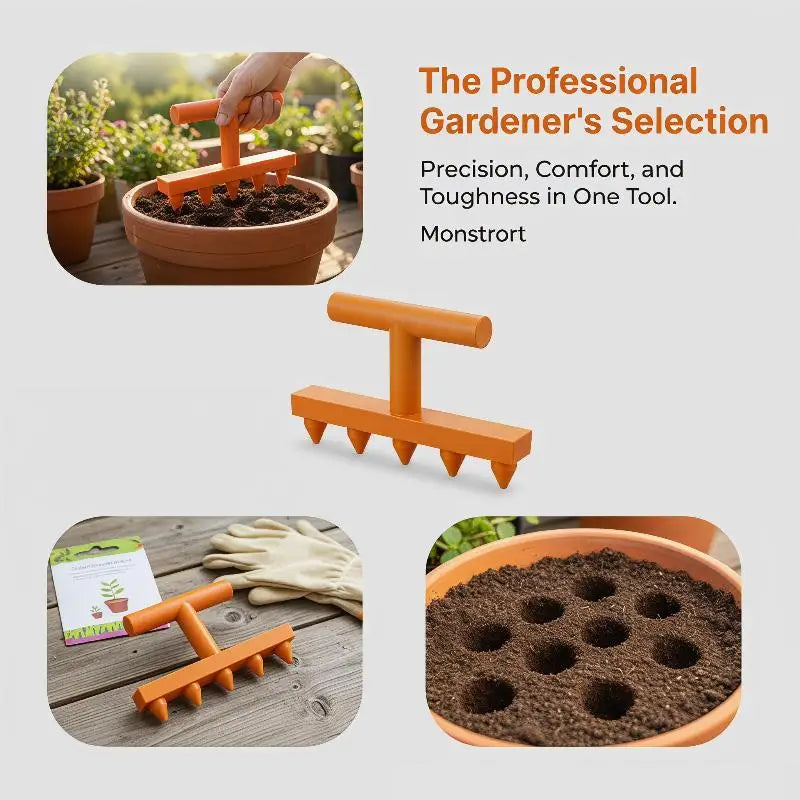 5-Tooth Hole Punch Seeder | Vegetable & Flower Sowing Tool