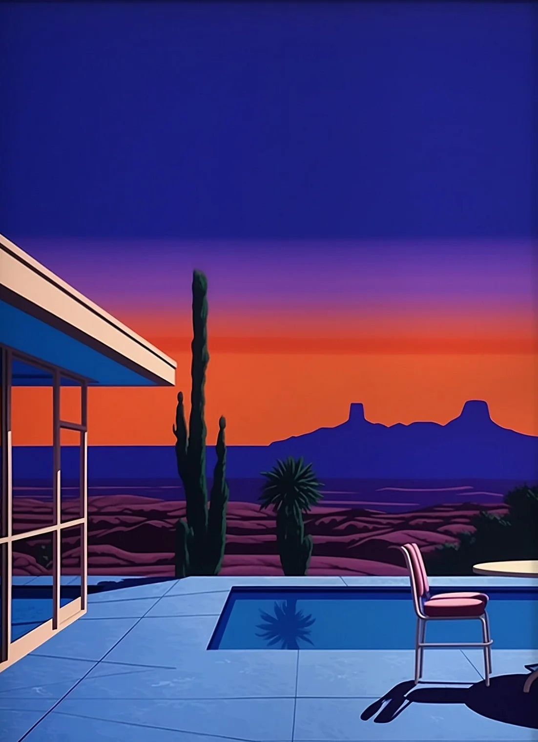 Vintage Hiroshi Nagai Pop Poster Retro 80's Beach Summer Pool Surrealism Canvas Painting Wall Art for Living Room Home Deco Peaceful Pleasures Health and Wellness 4 40x60cm Unframed
