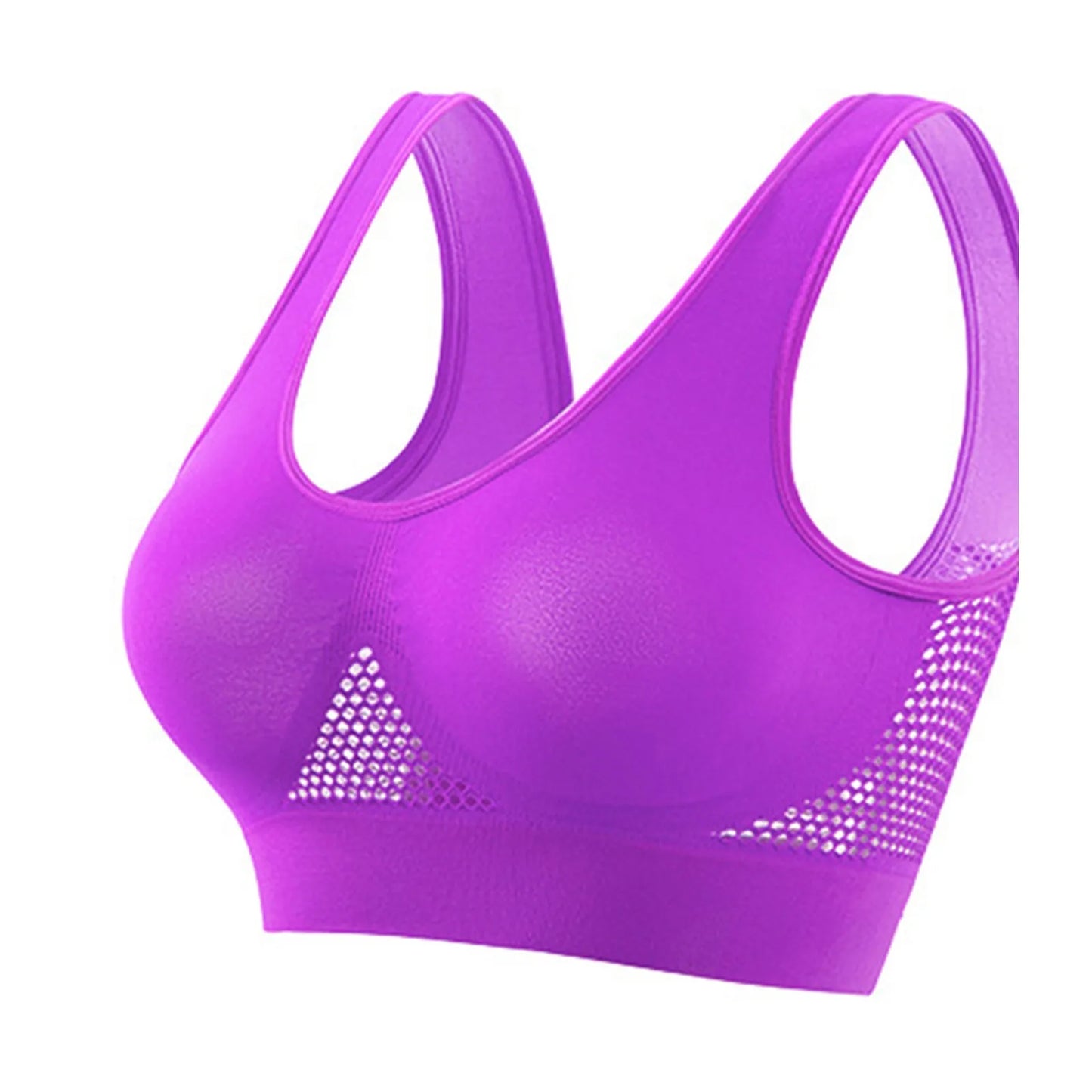 Breathable Sports Bra Top Fitness Women Brassiere Removable Padded Sport Bra Running Gym Seamless Push Up Bras Peaceful Pleasures Health and Wellness Purple XXXXXL